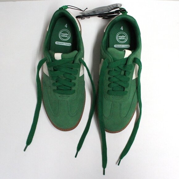 Wonder Nation Boy's Green & White Lace Up Non Marking Sneaker Tennis Shoes - Picture 2 of 13